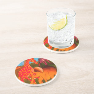 Dessous De Verre En Grès Art animal africain