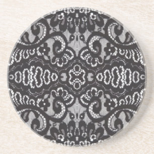 Dessous De Verre En Grès Art Déco Bohème Chic floral gothique noir dentelle