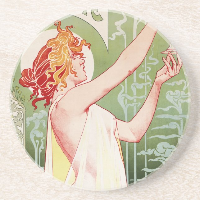 Dessous De Verre En Grès Art déco d'Alphonse Mucha (Devant)