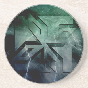 Dessous De Verre En Grès Art Déco Ninja Star Icon, Galaxy lightning overlay