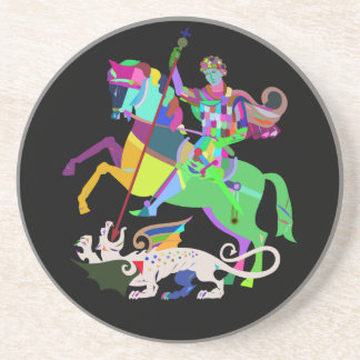 Dessous De Verre En Grès Art déco St George le tueur de dragon