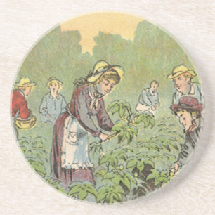 Dessous De Verre En Grès Art d'étiquette de produit vintage, pilules de May