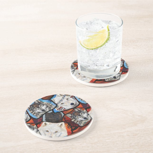 DESSOUS DE VERRE EN GRÈS ART DU LOUP SUDOUEST (Côté)