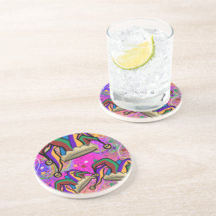 DESSOUS DE VERRE EN GRÈS ART DU MARDI GRAS
