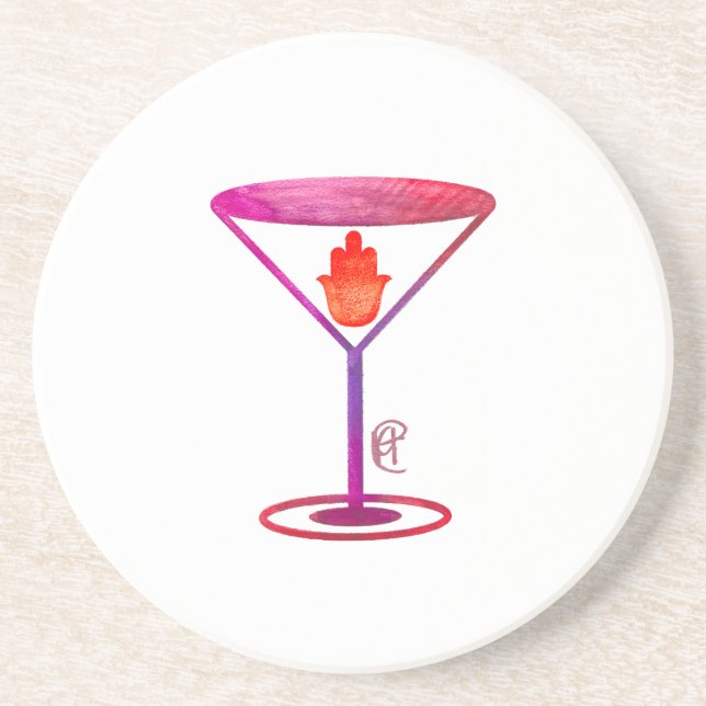 Dessous De Verre En Grès Art Hamsatini (Devant)