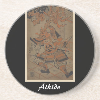 Dessous De Verre En Grès Art martial de Japonais d'Aikido