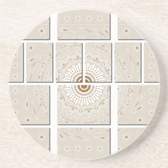 Dessous De Verre En Grès Art Motif Africain Traditionnel Motif Motif Mosaïq (Devant)