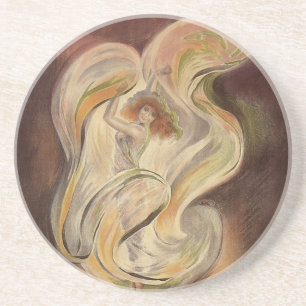 Dessous De Verre En Grès Art Nouveau vintage, La Loie Fuller danseuse moder