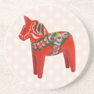 Dessous De Verre En Grès Art populaire de cheval de Dala de Suédois