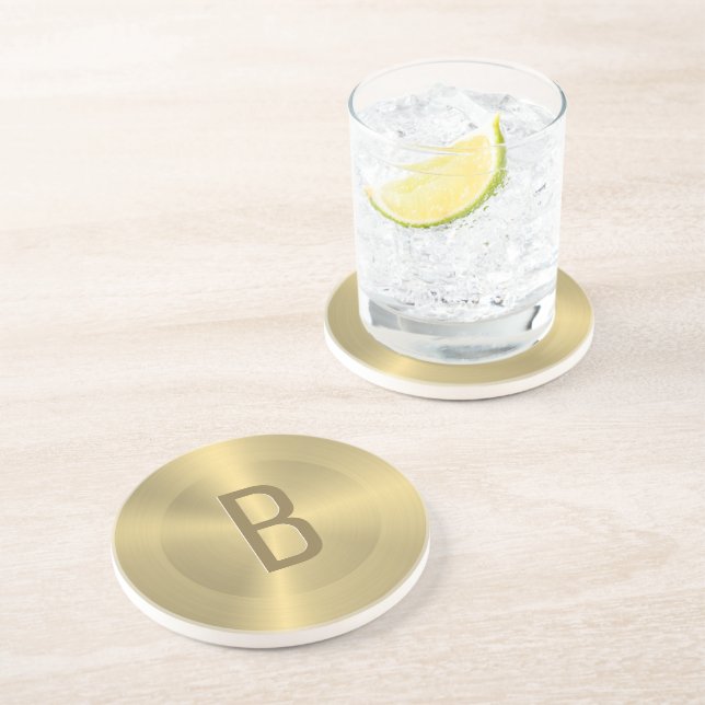 Dessous De Verre En Grès Aspect poli à texture métallique froide (Côté)