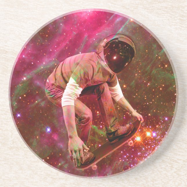 Dessous De Verre En Grès Astronaute skateboard (Devant)