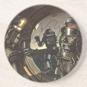 Dessous De Verre En Grès Astronautes de la science-fiction vintage en sorti