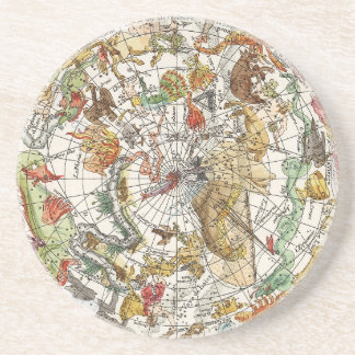Dessous De Verre En Grès Astronomie Vintage, Carte Planisphère Céleste