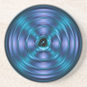 Dessous De Verre En Grès atome de rotation bleu