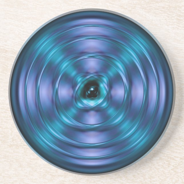 Dessous De Verre En Grès atome de rotation bleu (Devant)