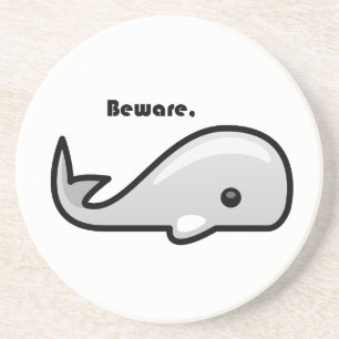 Dessous De Verre En Grès Attention au dessin animé de la baleine blanche
