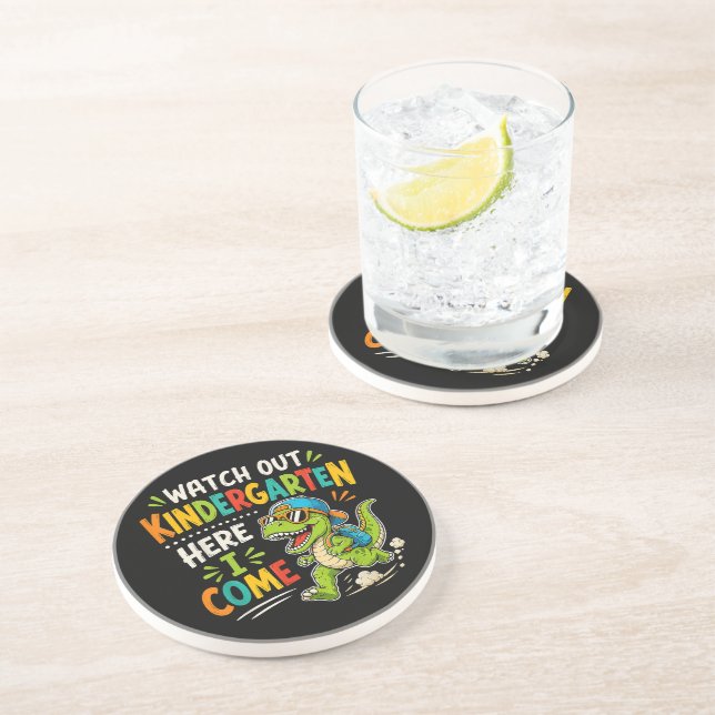 Dessous De Verre En Grès Attention maternelle j'arrive Dino (Côté)