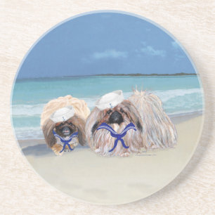 Dessous De Verre En Grès Au bord de la mer