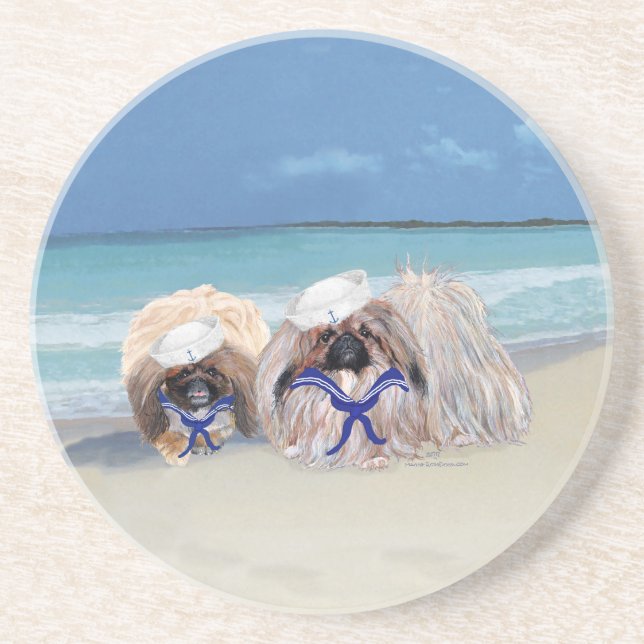 Dessous De Verre En Grès Au bord de la mer (Devant)