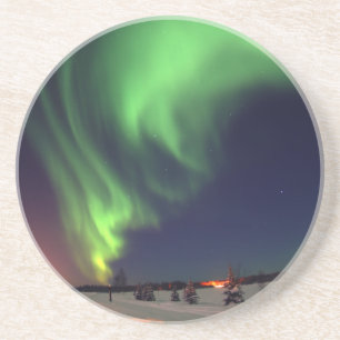 Dessous De Verre En Grès aurores boréales au lac Bear