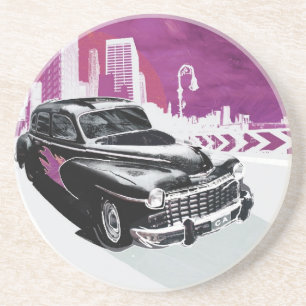 Dessous De Verre En Grès Auto Vintage