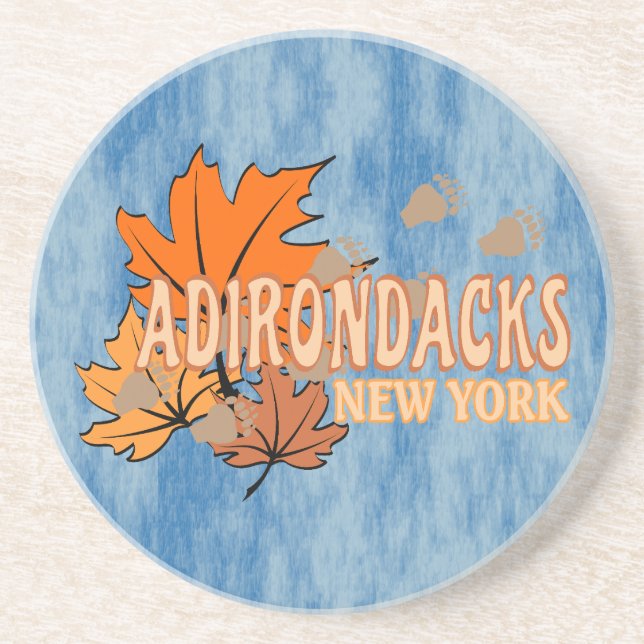 Dessous De Verre En Grès Automne dans les Adirondacks avec les feuilles d'a (Devant)