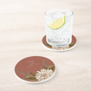 Dessous De Verre En Grès Automne Floral Terracotta Mariage de automne d'aqu