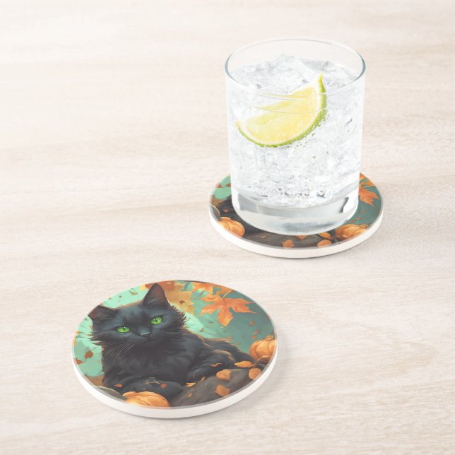 Dessous De Verre En Grès Automne Kitty (Côté)