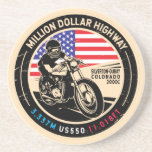 Dessous De Verre En Grès Autoroute Moto Colorado millions de dollars<br><div class="desc">Autoroute à millions de dollars fait dans un emblème vintage,  de style en détresse. Il s'agit d'une célèbre voiture pittoresque située dans le Colorado,  à l'exception du San Juan Skyway.</div>