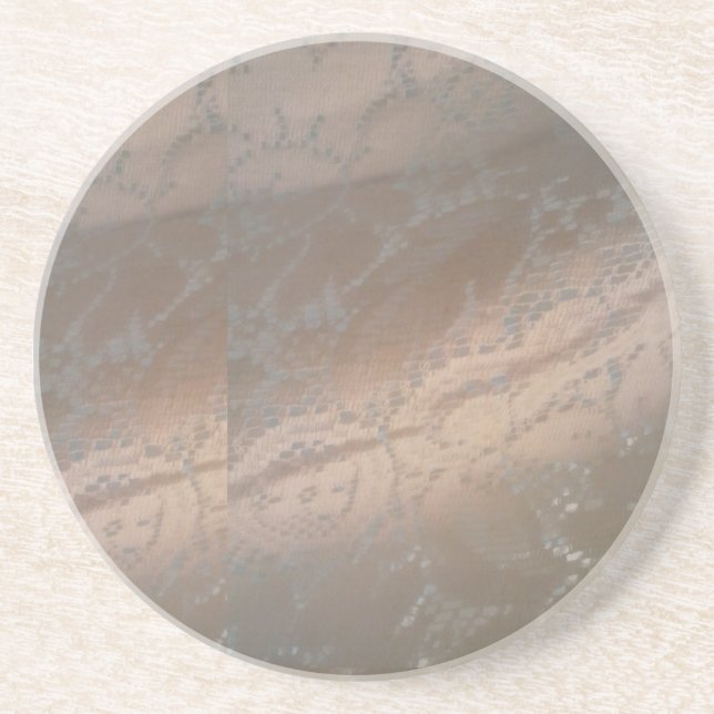 Dessous de verre en grès avec design en acier beig (Devant)