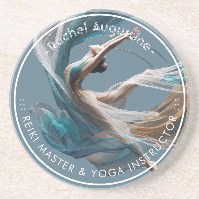 Dessous De Verre En Grès Avion Air Yoga Instructeur Pilates Fitness (Devant)