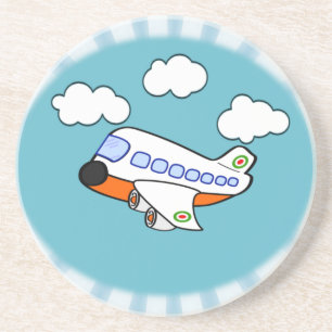 Dessous De Verre En Grès Avion de bande dessinée