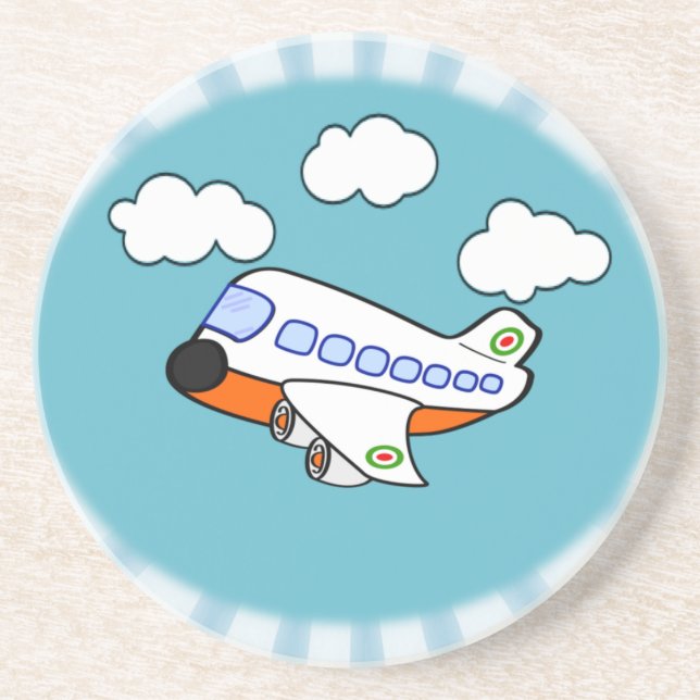 Dessous De Verre En Grès Avion de bande dessinée (Devant)