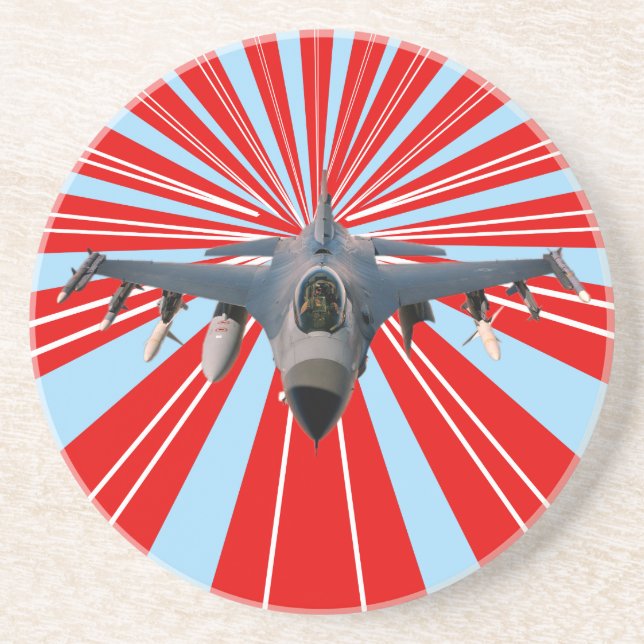Dessous De Verre En Grès Avion de chasse (Devant)