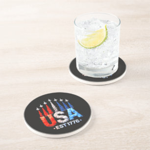 Dessous De Verre En Grès Avions de chasse du 4 juillet Usa Patriotique