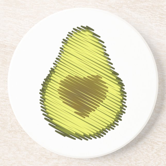 Dessous De Verre En Grès Avocado Love écrit (Devant)