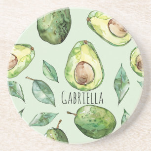 Dessous De Verre En Grès Avocats verts & feuilles