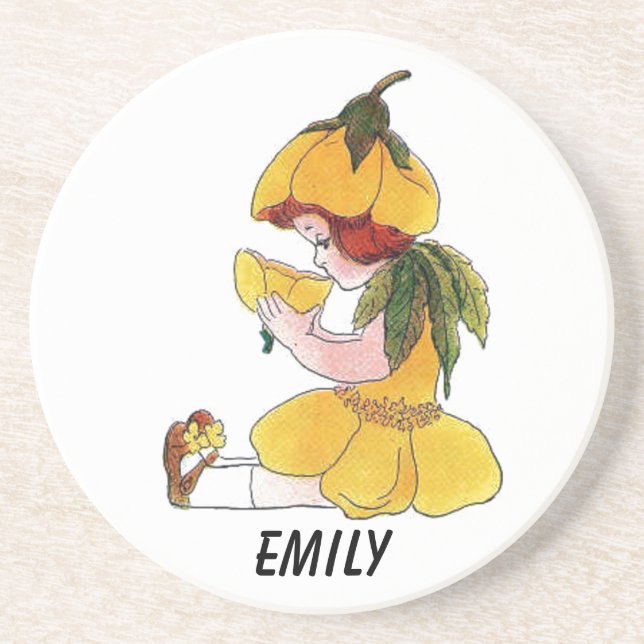 Dessous De Verre En Grès Babcup Flower Child Funny Cute Little Girl (Devant)