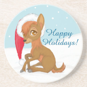 Dessous De Verre En Grès Baby Christmas Reindeer