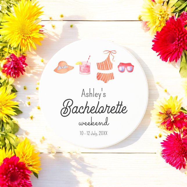 Dessous De Verre En Grès Bachelorette Beach Bikini Week-end (Créateur téléchargé)