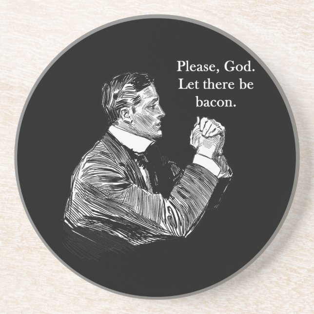 Dessous De Verre En Grès Bacon Qu'Il Y Ait (Devant)