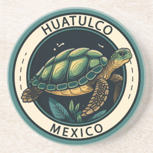Dessous De Verre En Grès Badge de tortue Huatulco Mexique