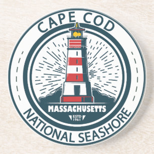 Dessous De Verre En Grès Badge du Massachusetts de Cape Cod National Seasho