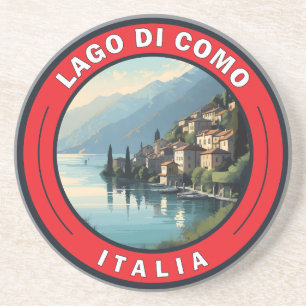 Dessous De Verre En Grès Badge Lago di Como Italie
