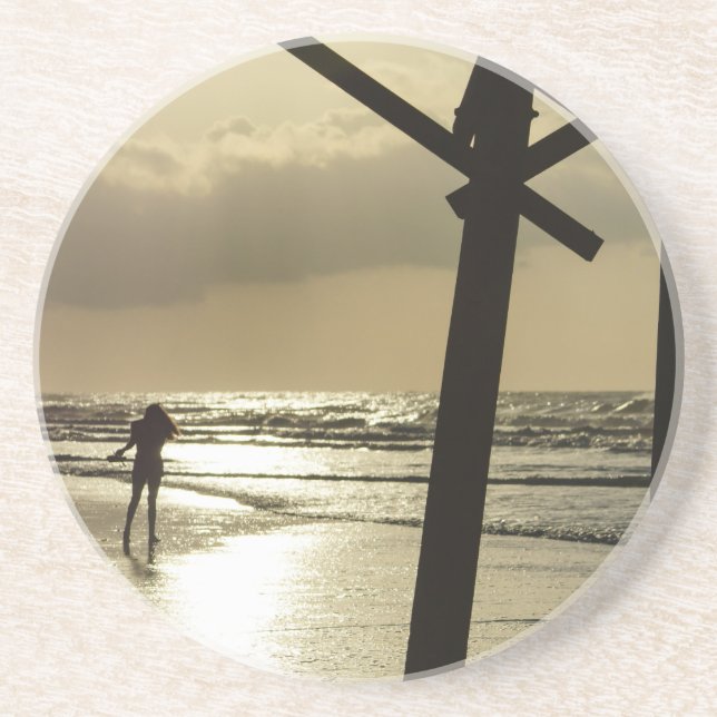 Dessous De Verre En Grès Balade en or (Devant)