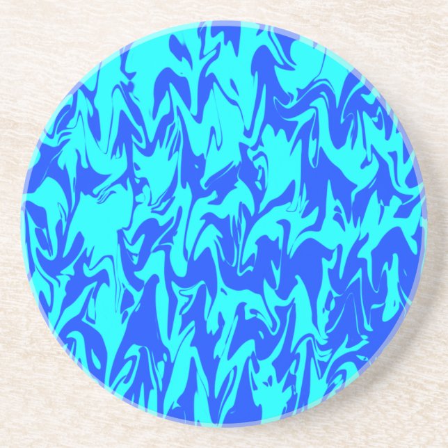 Dessous De Verre En Grès Balayage bleu (Devant)
