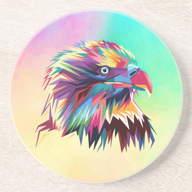 Dessous De Verre En Grès Bald Eagle géométrique Prismatic Design-80590 (Devant)