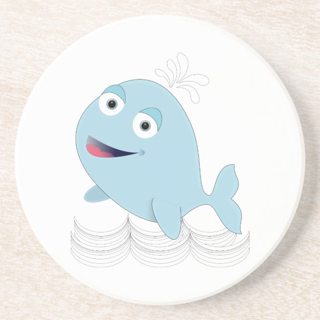 Dessous De Verre En Grès Baleine bleue (Devant)