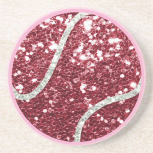 Dessous De Verre En Grès Balle de tennis rose thème pour fille Baby Shower 