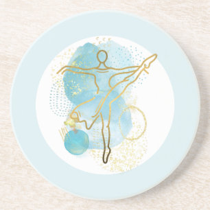 Dessous De Verre En Grès Ballerine dorée aquarelle abstraite 